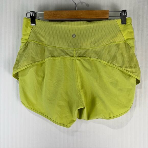 Lululemon Run Off Route High Rise Short 4” Lemon Vibe Women's Size 8 Mesh Swift - Picture 3 of 7